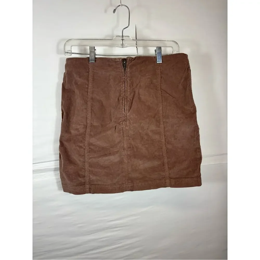 Free People Layla dark brown corduroy mini skirt women size 12